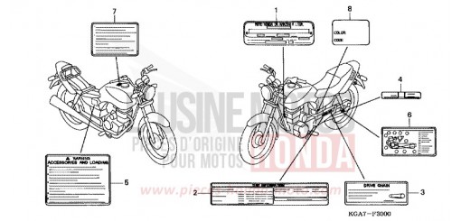 ETICHETTA DI AVVERTIMENTO CG125ES4 di 2004